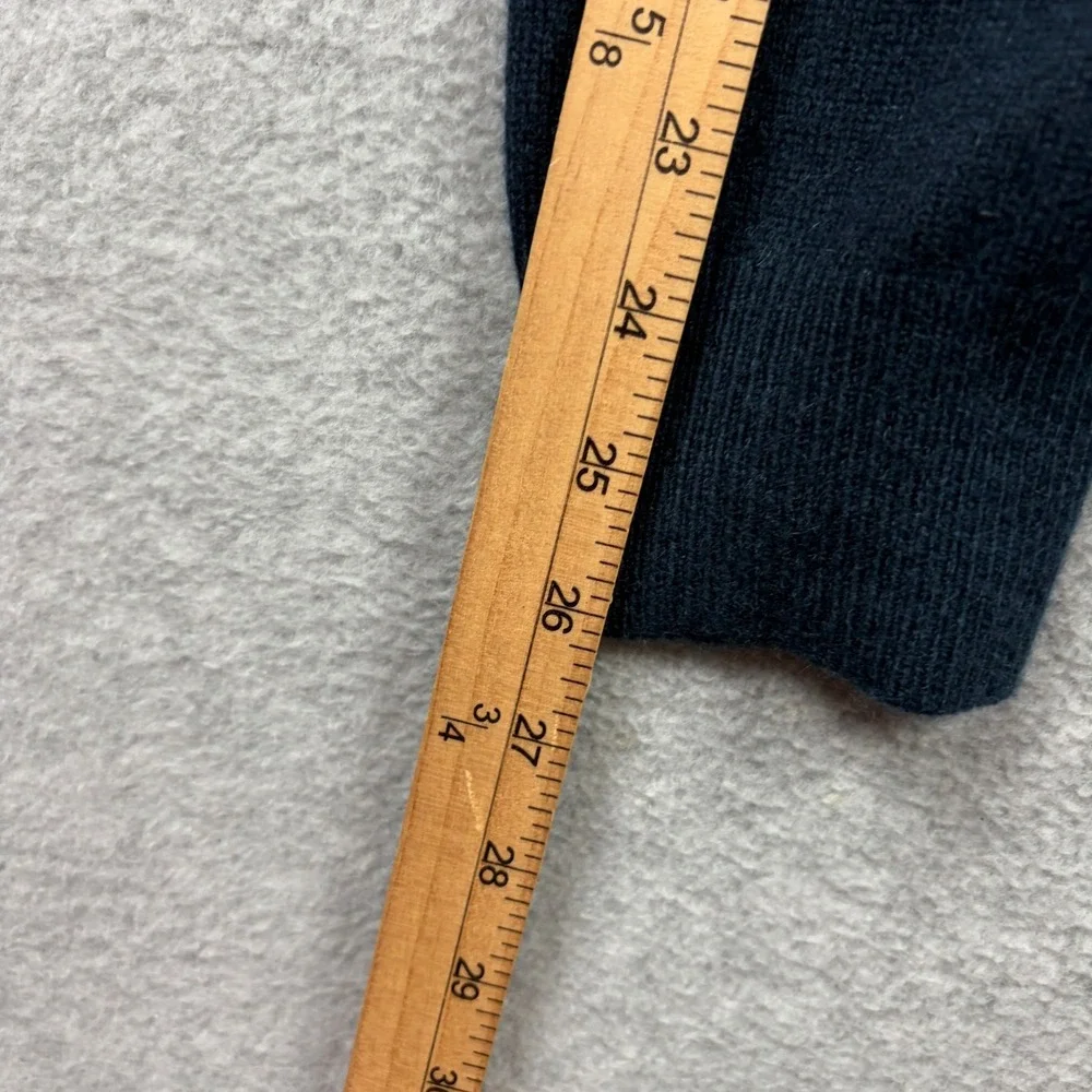 Lands End Sweater Mens Large Navy Blue 100% Cashmere V Neck Pullover Cozy Soft